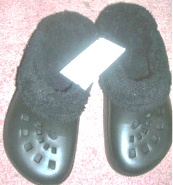 (image for) Womens Fleece Lined Black Clogs Small 5/6 - Click Image to Close